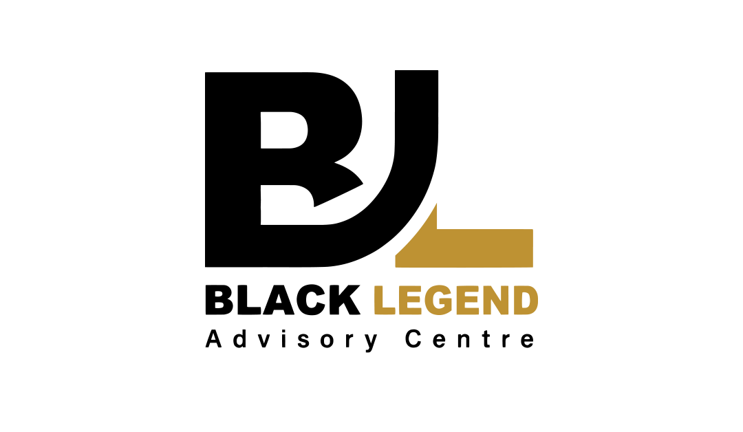 Black Legend Advisory Centre logo with bold BL monogram in black and gold.
